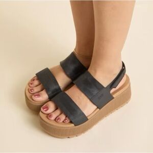 Reef Women's Black and Brown Platform Sandals